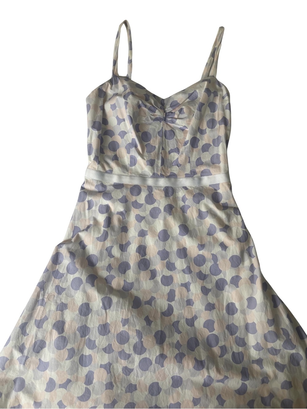 Vintage Ann Taylor Factory Store Pink Purple White Polka Dot Mini Dress - Picture 2 of 7